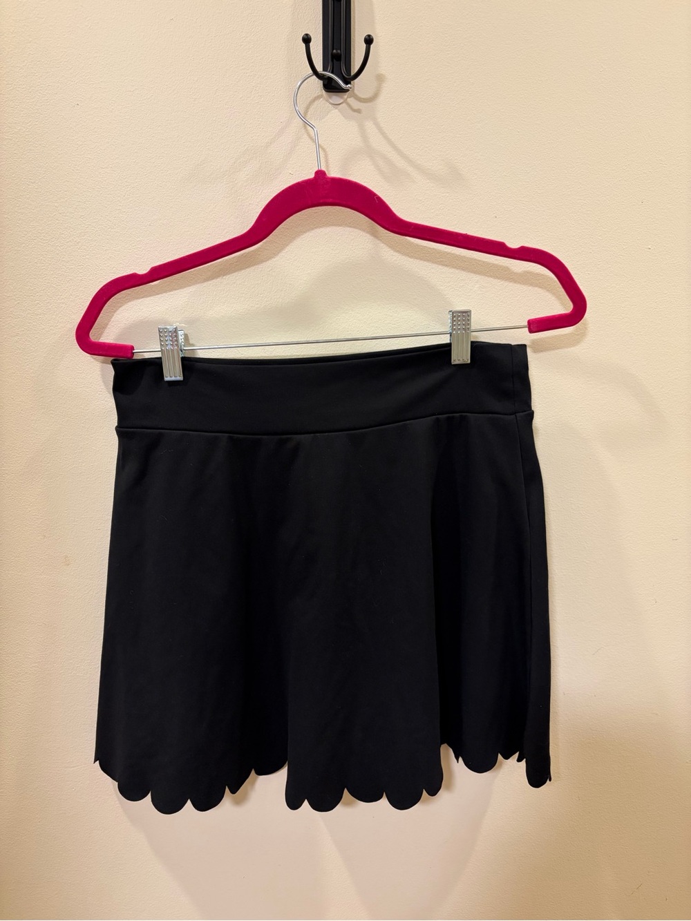 J. Crew Black Scallop-Hem athletic  Skort.